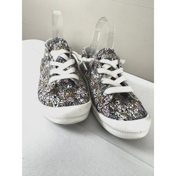 BOBS Skechers Memory Foam Puppy Dog Print Sneaker 7.5 Cute Playful Fun Athleisur - Picture 1 of 16